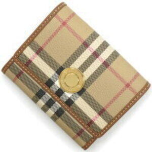 Burberry Lancaster Tri fold Wallet Check Beige